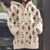 New AliExpress cross-border 2024 Amazon 3D printed autumn and winter coat, thickened hooded cardigan sweater details Picture